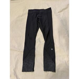Lululemon Black Tight Stuff Tight Pockets Luxtreme Fabric Sz 6 Gym Yoga Leggings